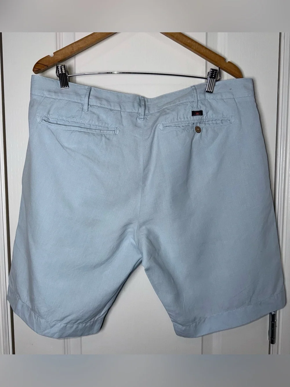 Faherty Malibu Linen & Cotton Chino Shorts Light Blue Size 36
